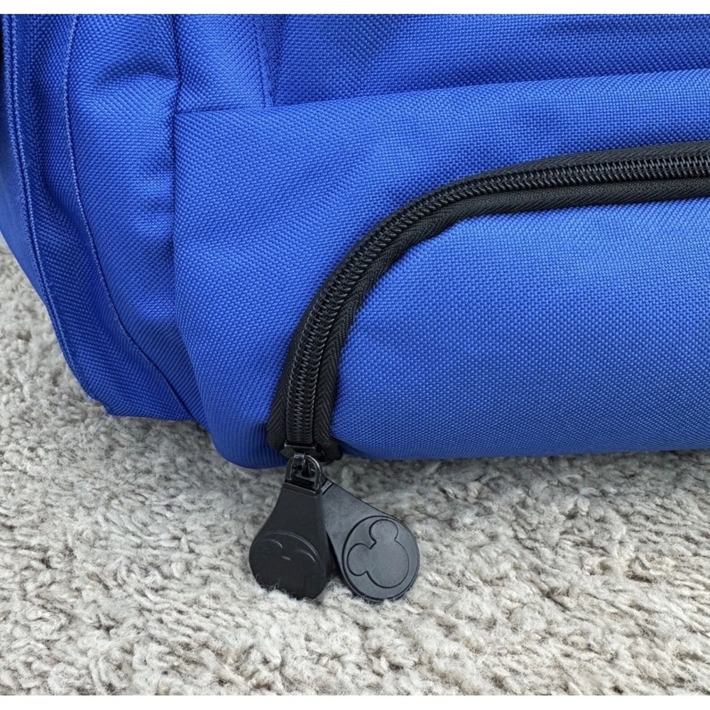 Walt Disney World Backpack WDW 1971 Blue Brown Trim Classic Mickey Mouse Pockets - Picture 12 of 14